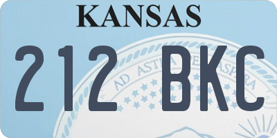 KS license plate 212BKC