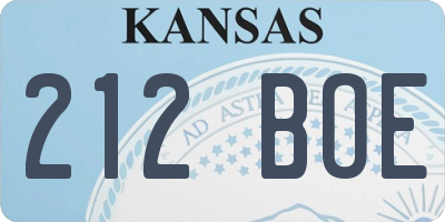 KS license plate 212BOE