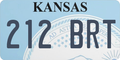 KS license plate 212BRT