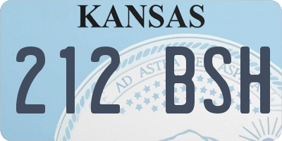 KS license plate 212BSH