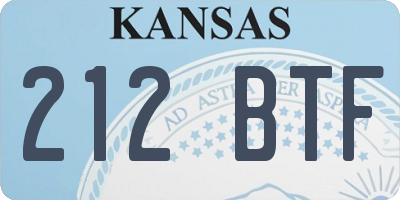 KS license plate 212BTF