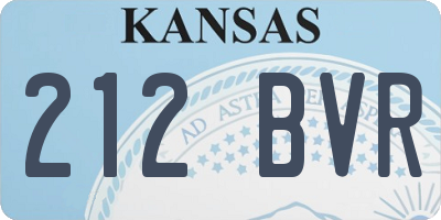 KS license plate 212BVR