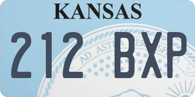 KS license plate 212BXP
