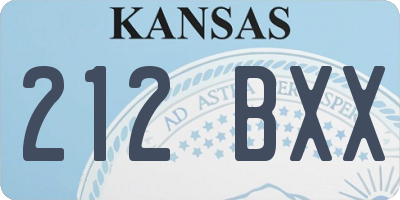 KS license plate 212BXX