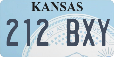 KS license plate 212BXY