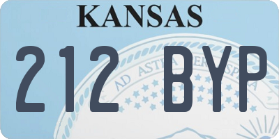 KS license plate 212BYP
