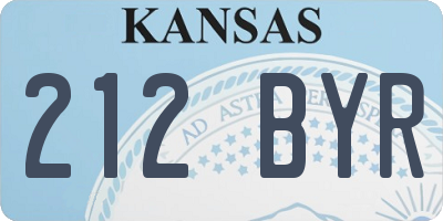 KS license plate 212BYR
