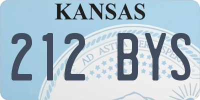 KS license plate 212BYS