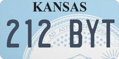 KS license plate 212BYT