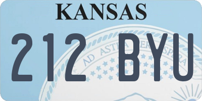 KS license plate 212BYU