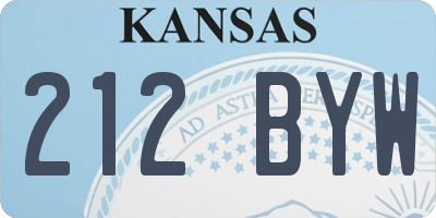 KS license plate 212BYW
