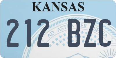 KS license plate 212BZC