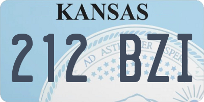 KS license plate 212BZI