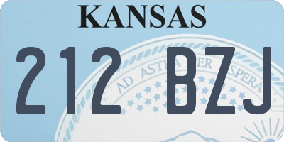 KS license plate 212BZJ