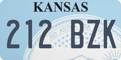 KS license plate 212BZK