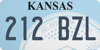 KS license plate 212BZL