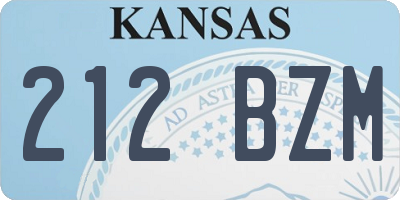 KS license plate 212BZM