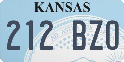 KS license plate 212BZO