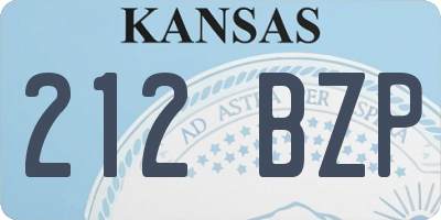 KS license plate 212BZP