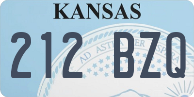 KS license plate 212BZQ