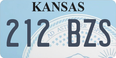KS license plate 212BZS