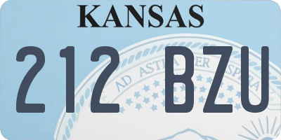 KS license plate 212BZU