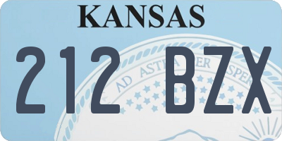 KS license plate 212BZX