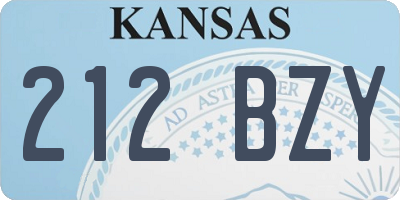 KS license plate 212BZY