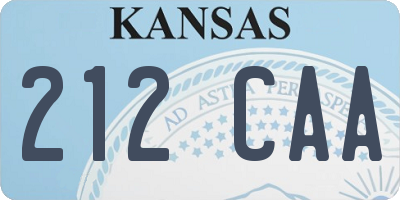 KS license plate 212CAA