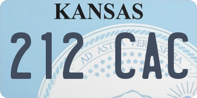 KS license plate 212CAC