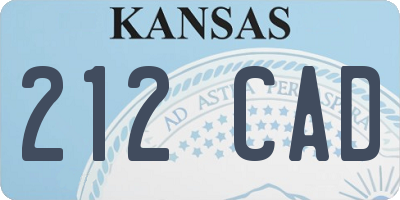 KS license plate 212CAD