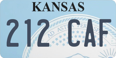 KS license plate 212CAF