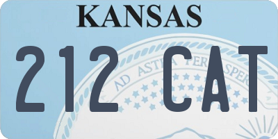 KS license plate 212CAT