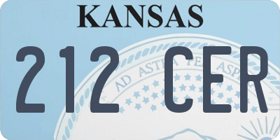 KS license plate 212CER