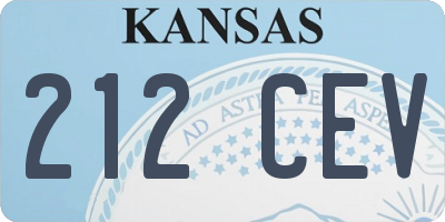 KS license plate 212CEV