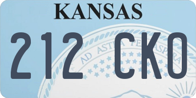 KS license plate 212CKO