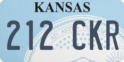 KS license plate 212CKR