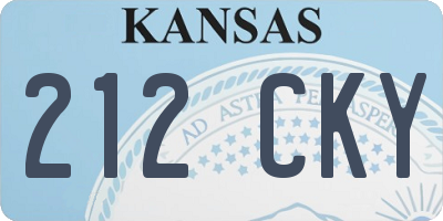 KS license plate 212CKY