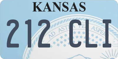 KS license plate 212CLI