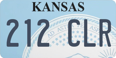 KS license plate 212CLR