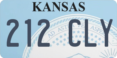 KS license plate 212CLY