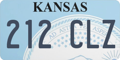KS license plate 212CLZ