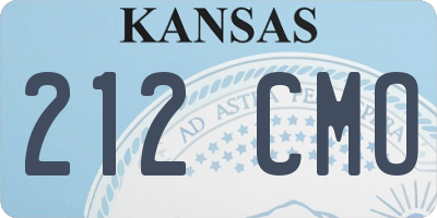 KS license plate 212CMO