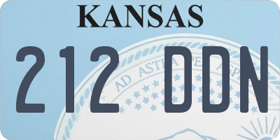 KS license plate 212DDN