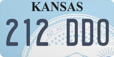 KS license plate 212DDO