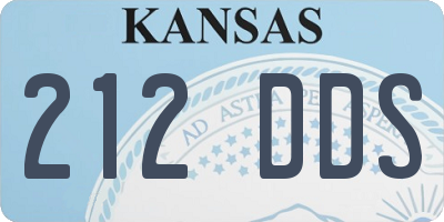 KS license plate 212DDS