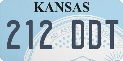 KS license plate 212DDT