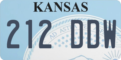 KS license plate 212DDW