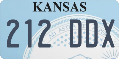 KS license plate 212DDX
