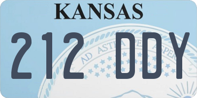 KS license plate 212DDY